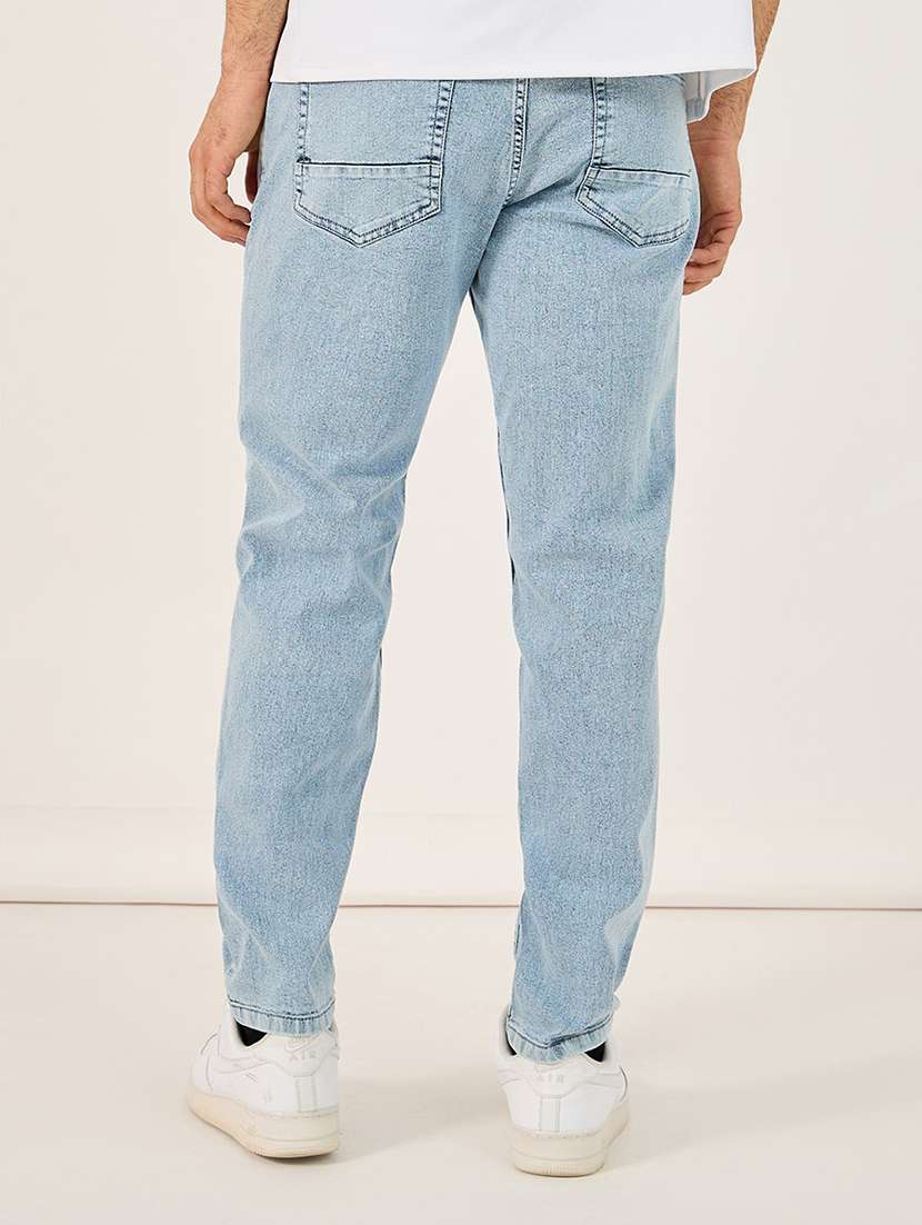 men mid rise plain slim fit jeans - 21703942 - Standard Image - 1