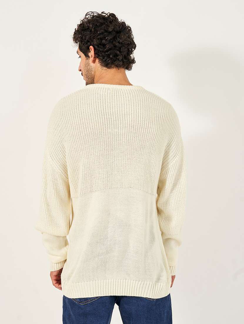 men long sleeves self design pullover - 21703949 -  Standard Image - 1