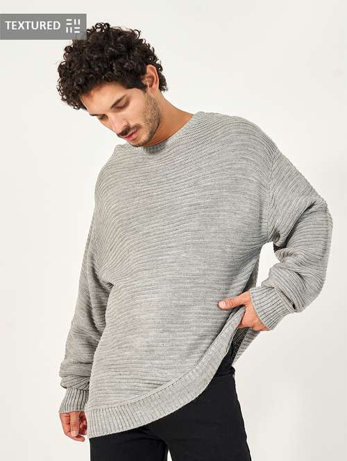 men long sleeves self design pullover - 21703951 -  Standard Image - 0