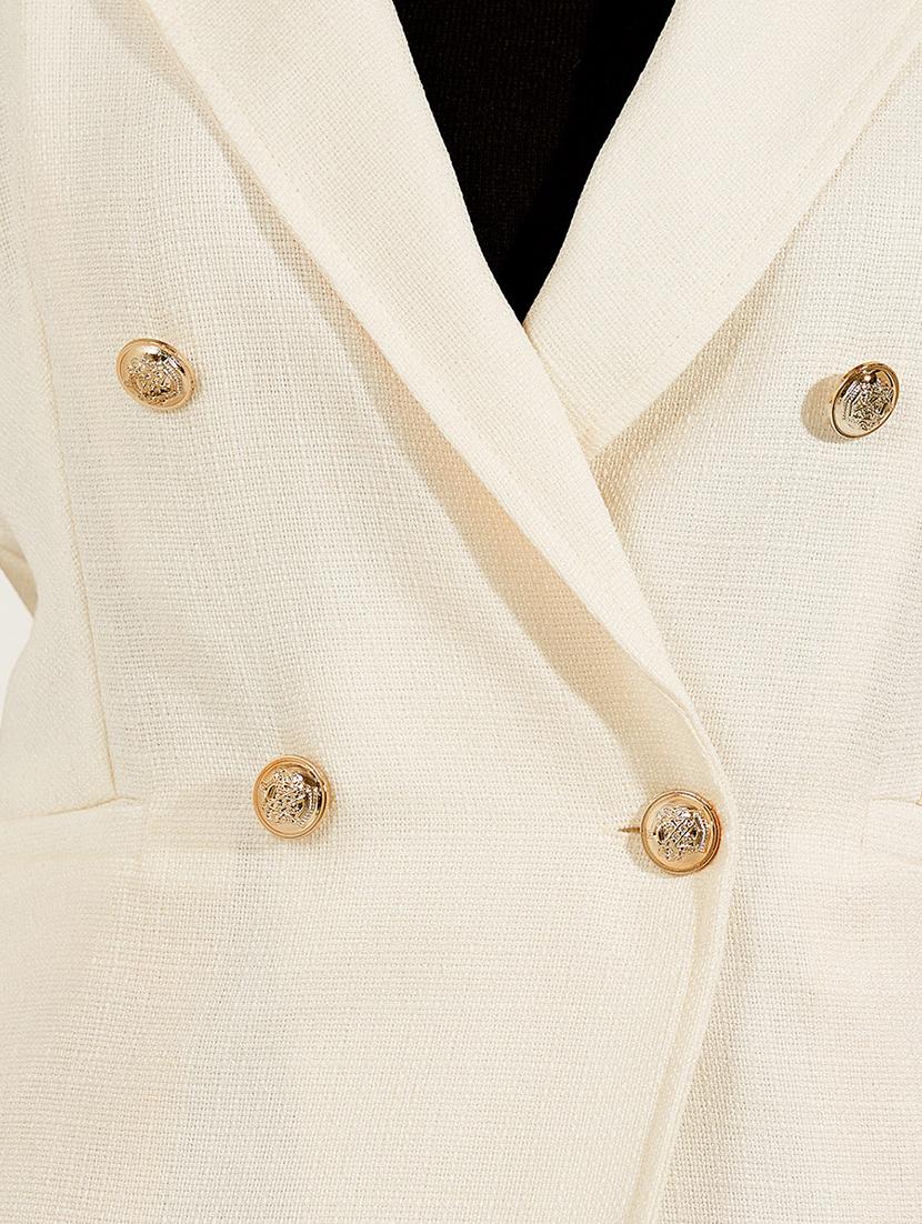 women off white solid long sleeve blazer - 21703961 - Standard Image - 4