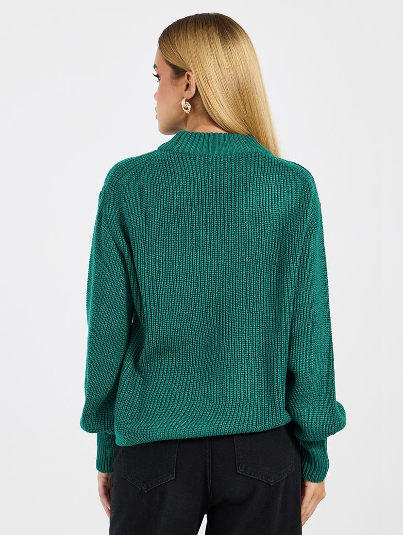 women green self design long sleeve pullover - 21704007 - Standard Image - 1