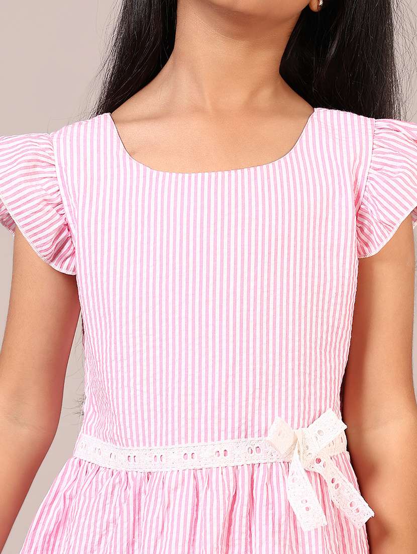 Girls Striped Cotton Frock