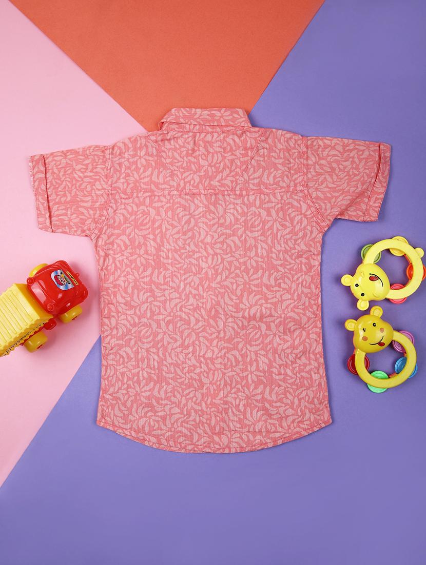 boys pink floral printed short sleeve shirt - 21704096 - Standard Image - 1
