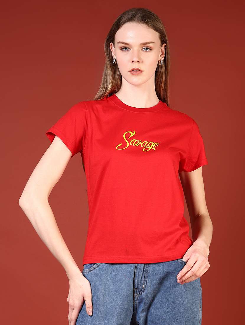 women printed short sleeves regular t-shirt - 21704104 -  Standard Image - 1