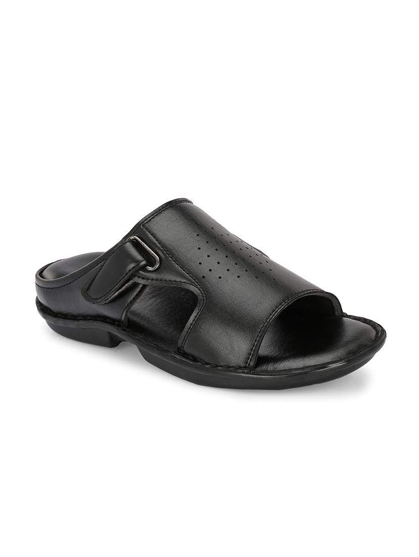 men black slip on sandal - 21704392 - Standard Image - 1