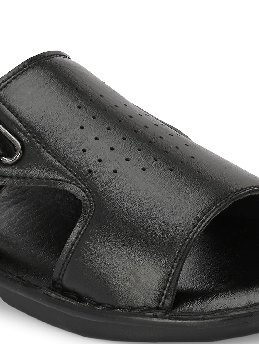 men black slip on sandal - 21704392 - Standard Image - 4