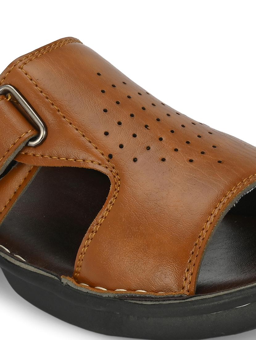men tan slip on sandal - 21704394 - Standard Image - 4