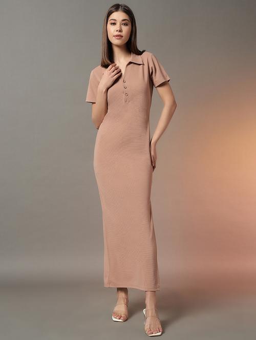 women solid collared t-shirt dress - 21704413 -  Standard Image - 0