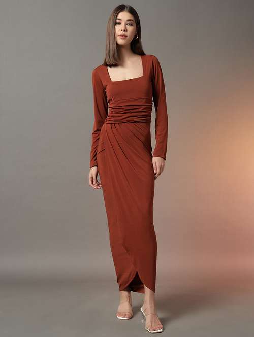 women solid long sleeves sheath dress - 21704415 -  Standard Image - 0