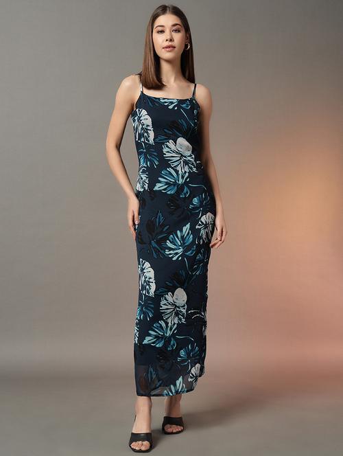 women printed shoulder strap sheath dress - 21704416 -  Standard Image - 0