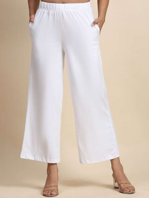 women mid rise solid straight palazzo - 21704653 -  Standard Image - 0