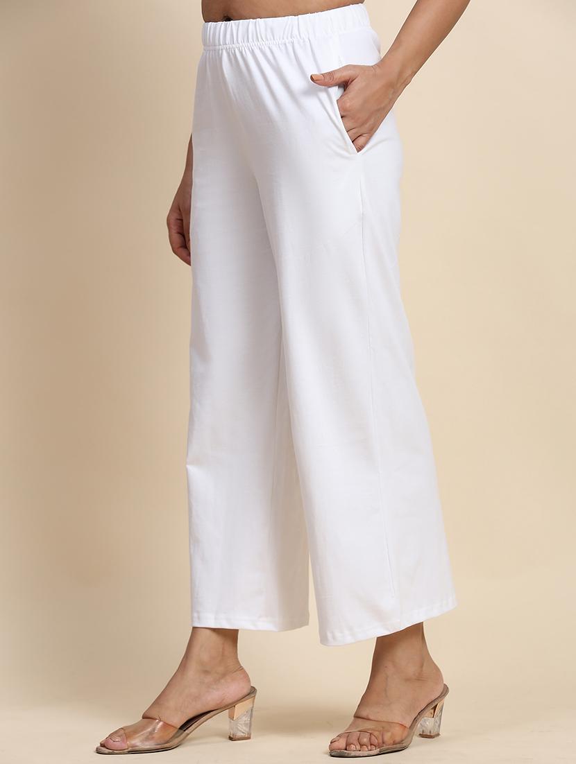 women mid rise solid straight palazzo - 21704653 -  Standard Image - 1