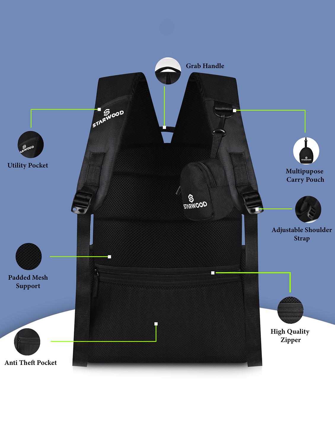 black printed adjustable strap backpack - 21704732 -  Standard Image - 1