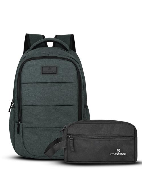 men solid adjustable strap backpack with pouch - 21704739 - Standard Image - 0