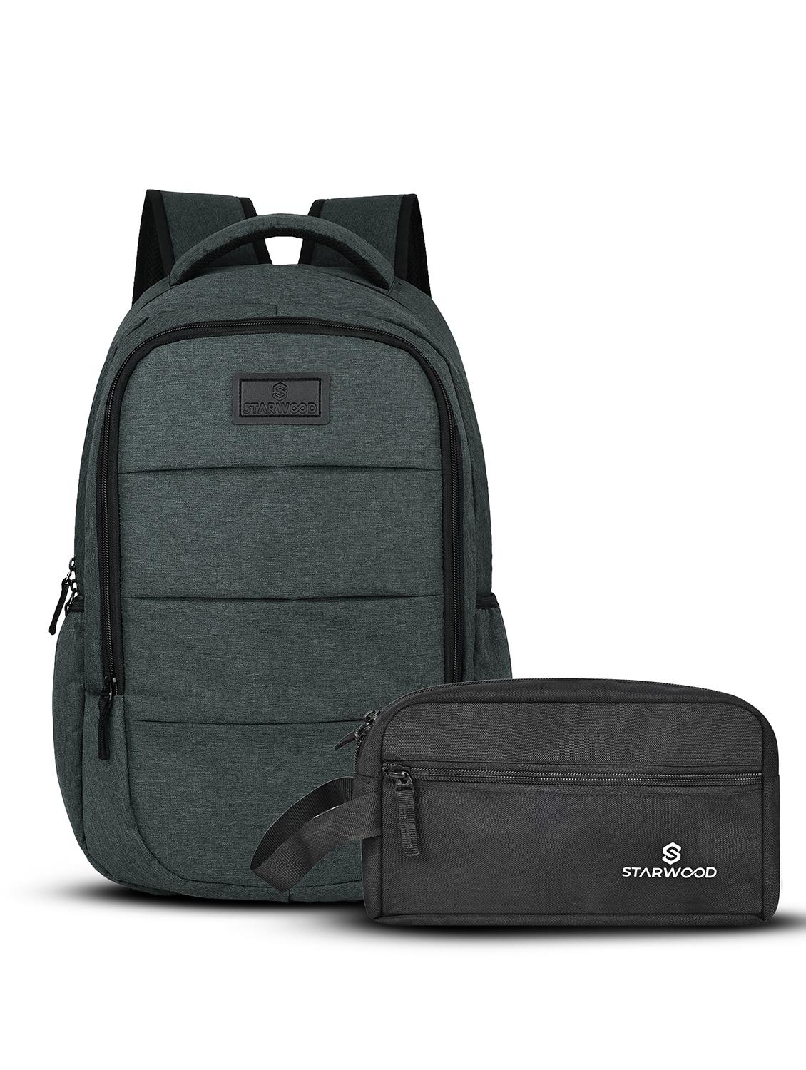 men solid adjustable strap backpack with pouch - 21704739 - Zoom Image - 0