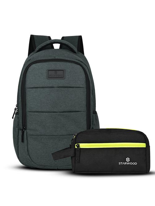 men solid adjustable strap backpack with pouch - 21704740 -  Standard Image - 0
