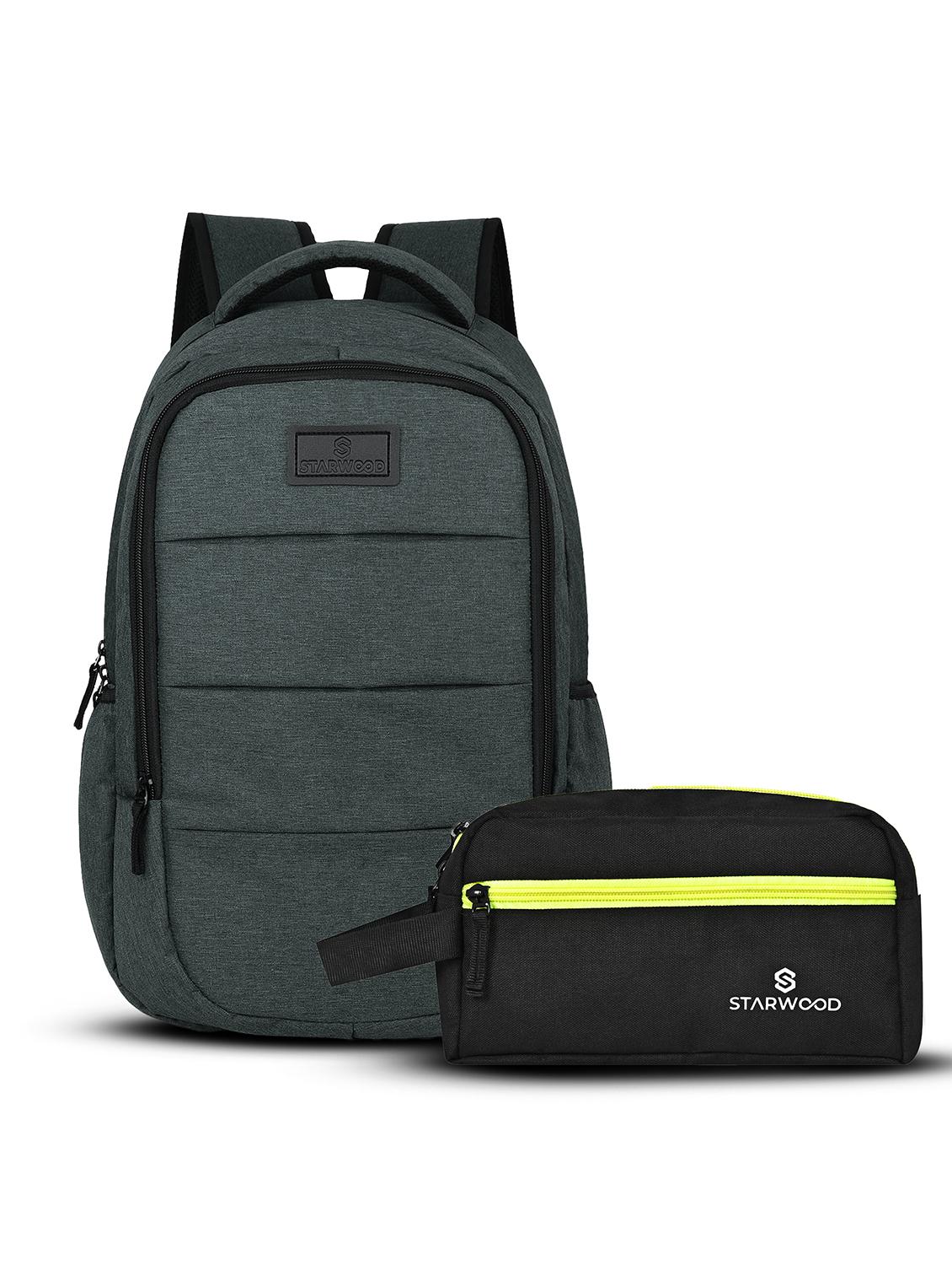 men solid adjustable strap backpack with pouch - 21704740 -  Zoom Image - 0