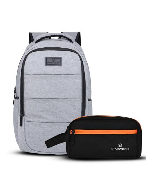 men solid adjustable strap backpack with pouch - 21704743 -  Standard Image - 0