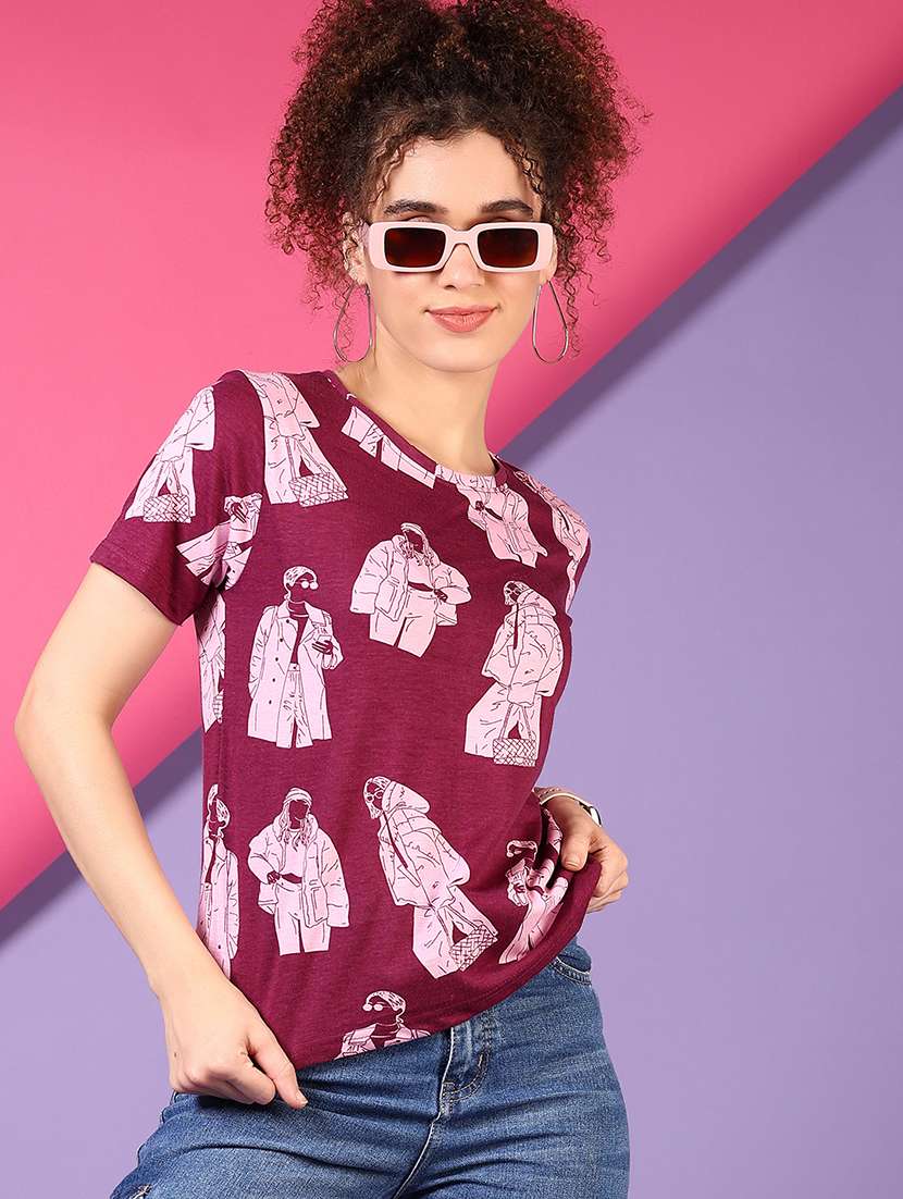 women printed short sleeve t-shirt - 21704924 -  Standard Image - 1