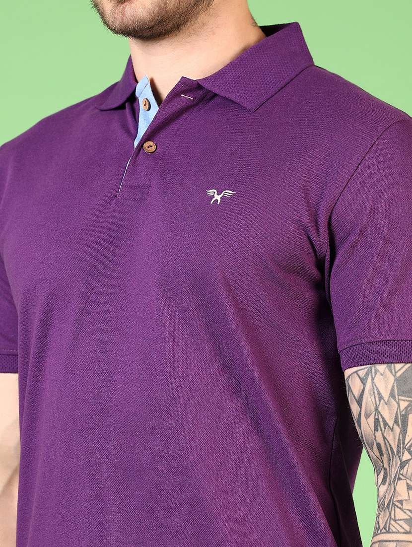 men solid short sleeves polo t-shirt - 21705022 -  Standard Image - 4