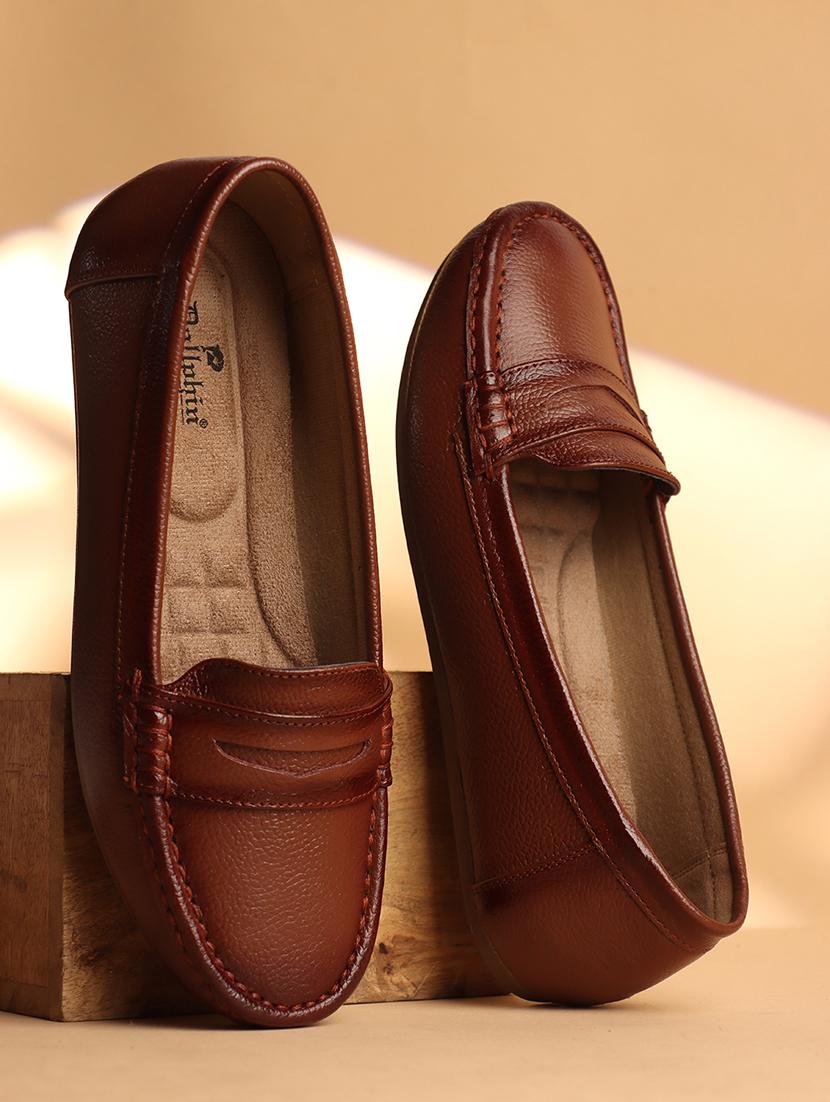women brown slip on loafer - 21705399 -  Zoom Image - 0