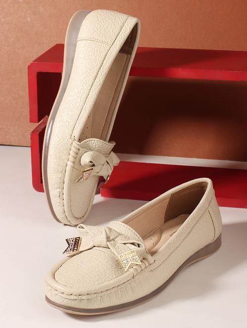 women cream slip on loafer - 21705404 -  Standard Image - 0
