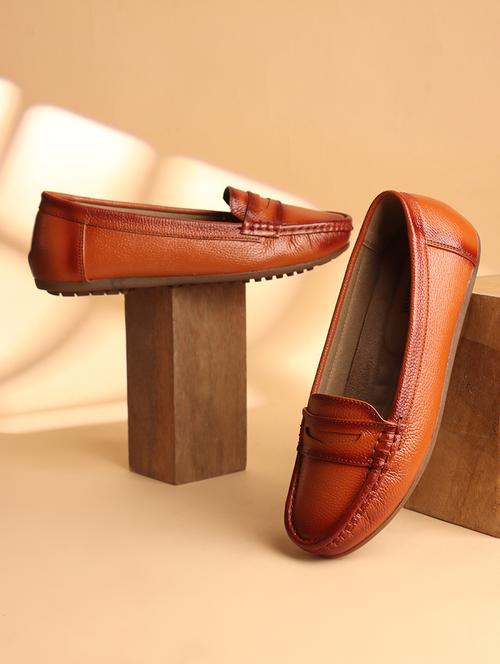 women tan slip on loafer - 21705406 -  Standard Image - 0