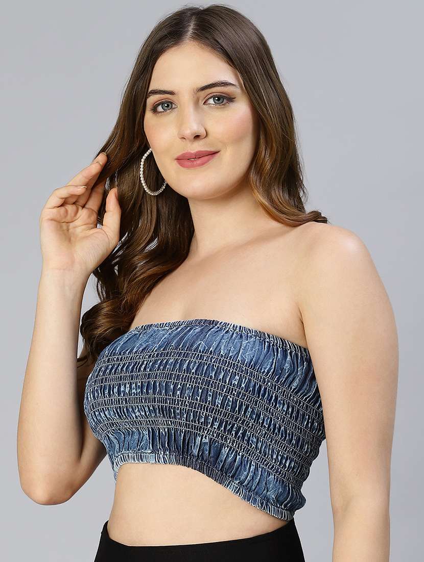 women smocked  sleeveless tube top - 21705421 -  Standard Image - 1