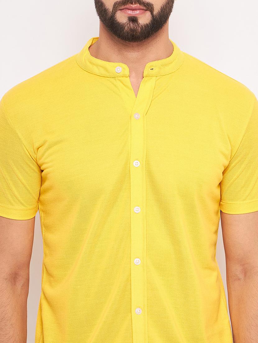 men solid short sleeves casual shirt - 21705469 - Standard Image - 4