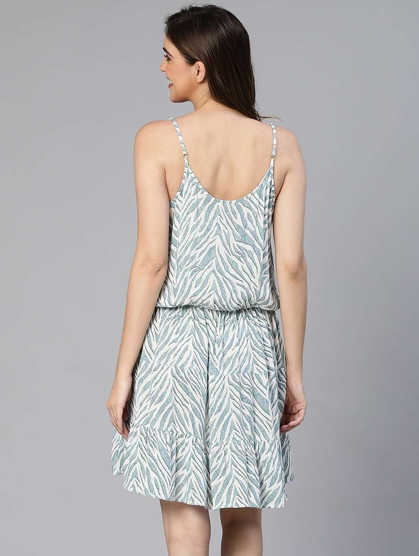 women printed shoulder strap tiered dress - 21705508 -  Standard Image - 4