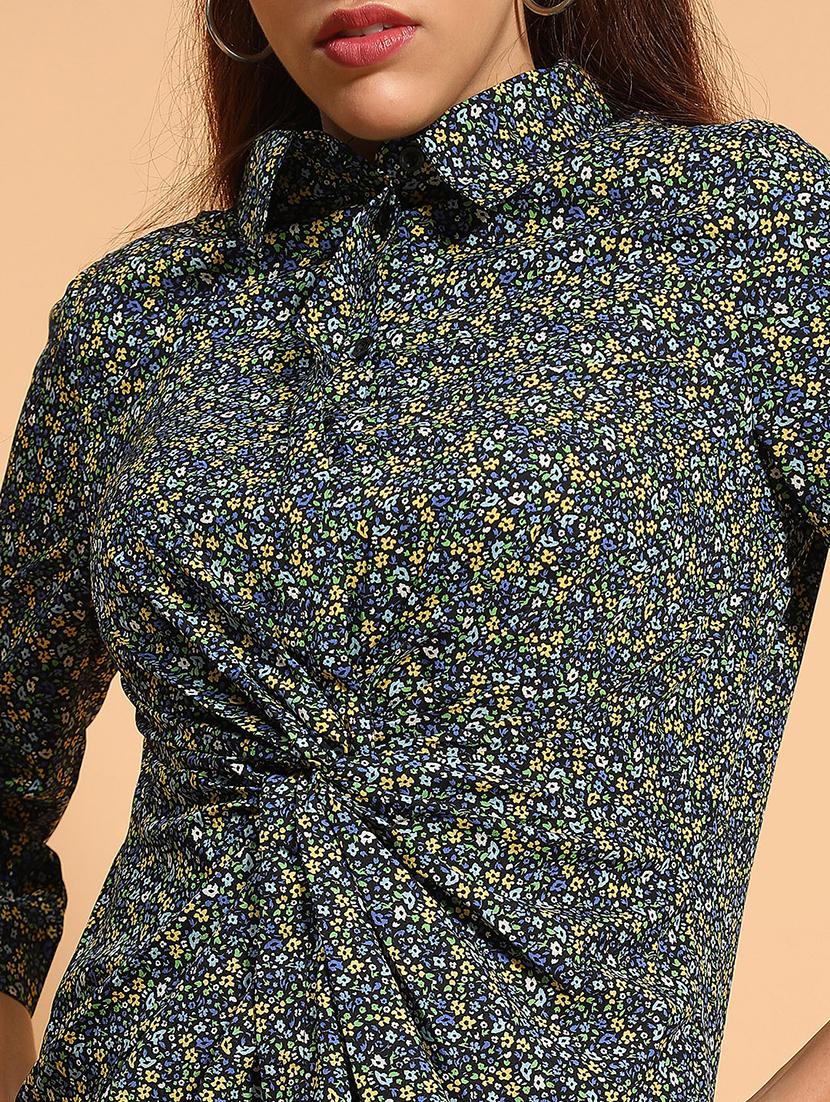 women printed collared straight dress - 21705519 - Standard Image - 6