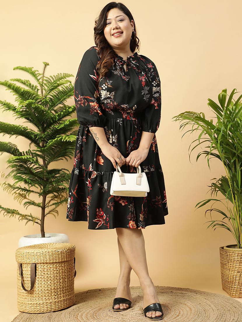 women plus size floral print tiered dress - 21705529 - Zoom Image - 0