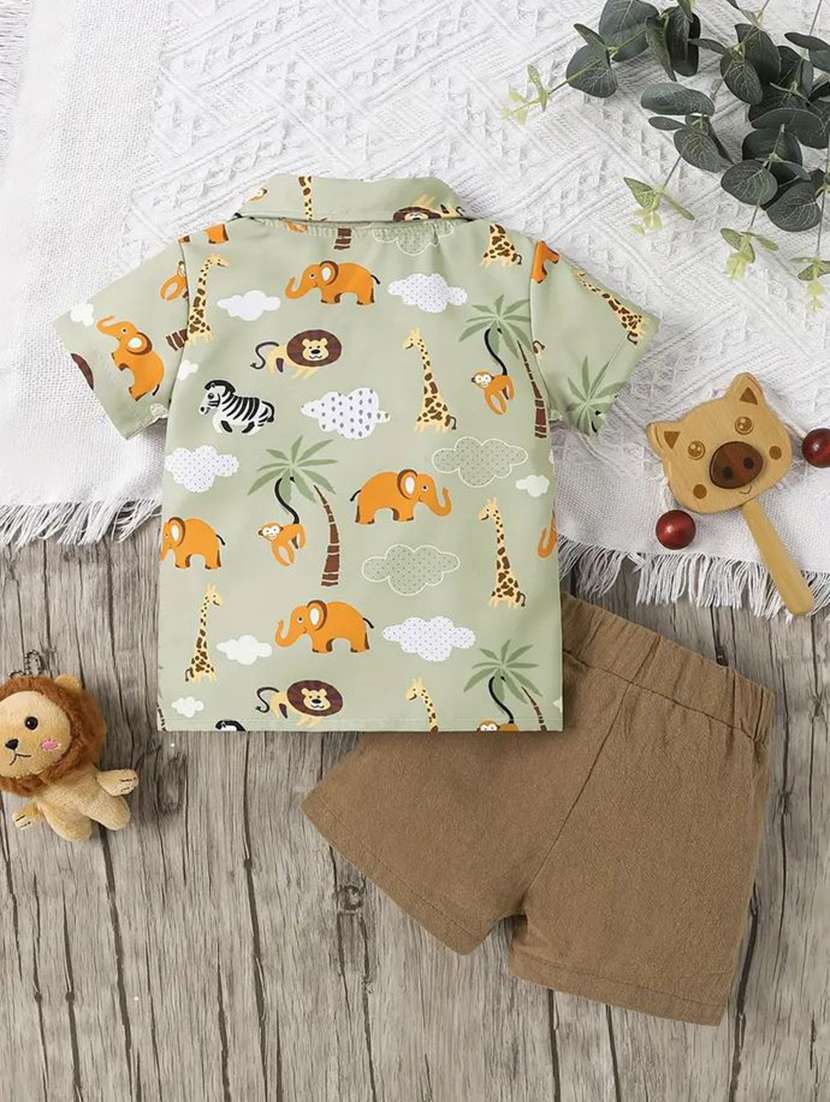 boys printed shirt & shorts set - 21705531 -  Standard Image - 1