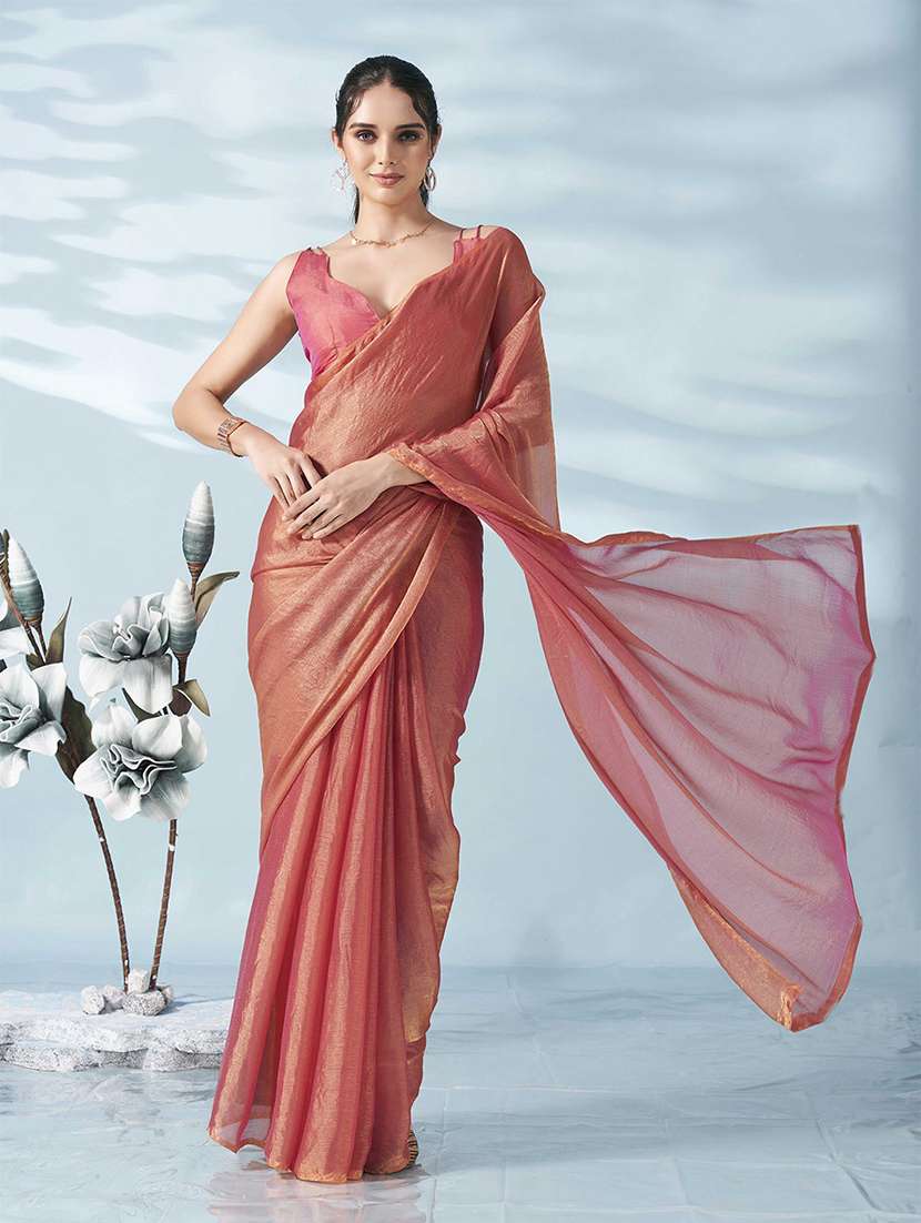 women solid party wear saree with blouse - 21705542 -  Standard Image - 1