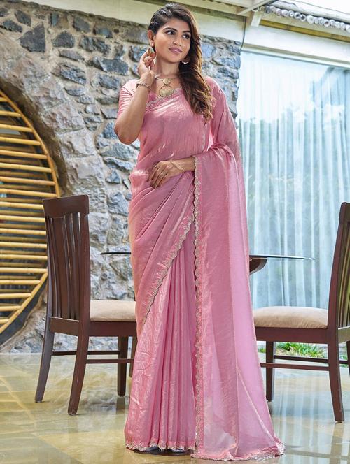 women pink embellished saree with blouse - 21705549 - Standard Image - 0