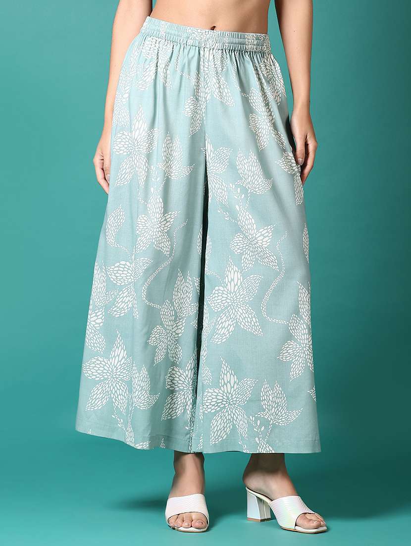women printed mid rise flared palazzo - 21705590 -  Zoom Image - 0