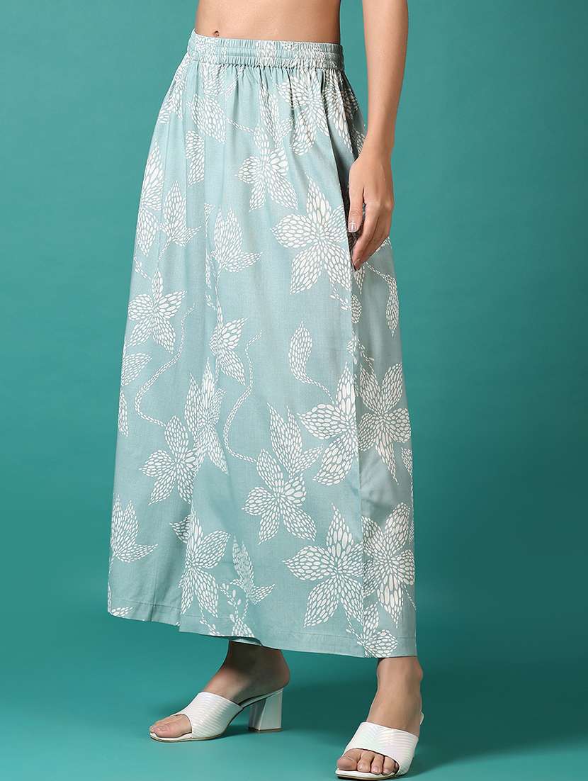 women printed mid rise flared palazzo - 21705590 -  Standard Image - 1