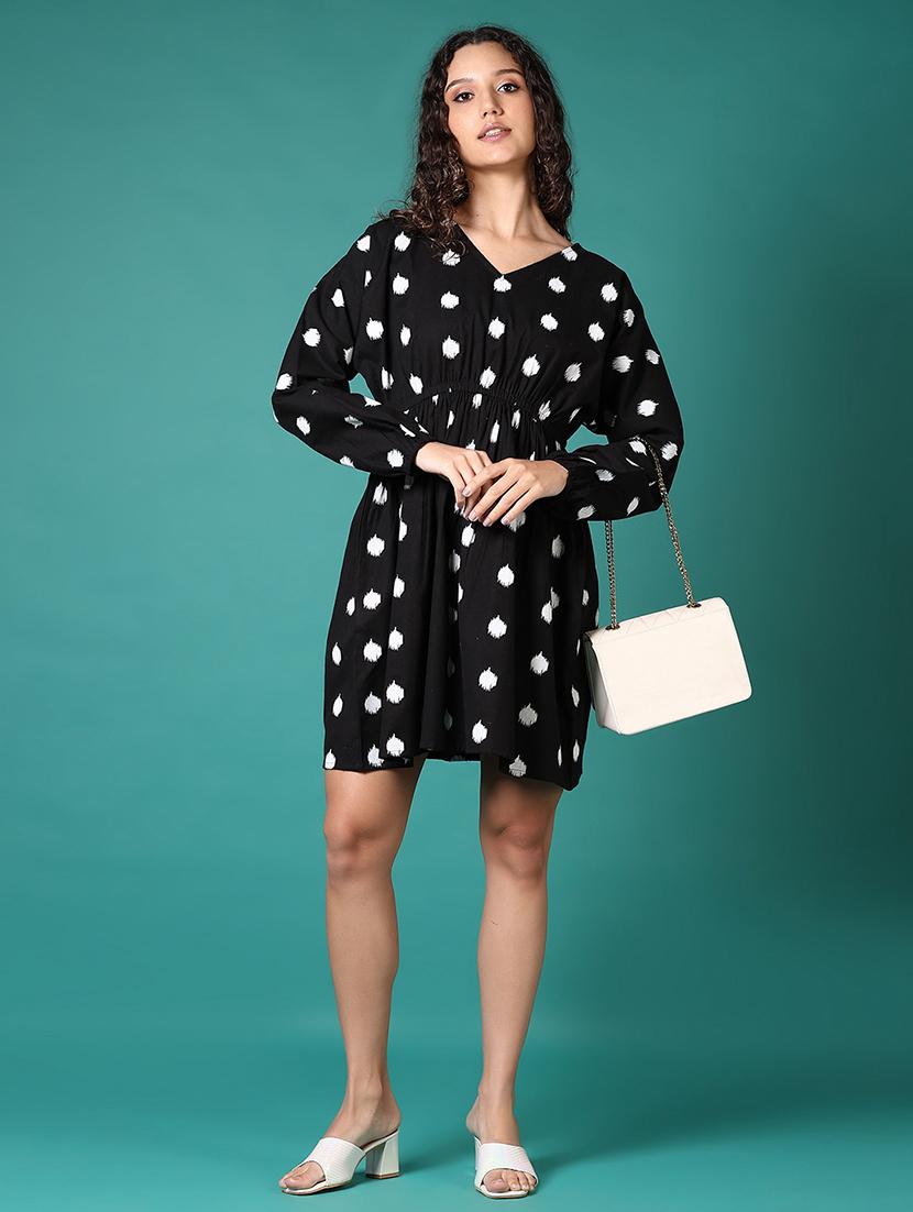 women printed long sleeves a-line dress - 21705620 - Zoom Image - 0