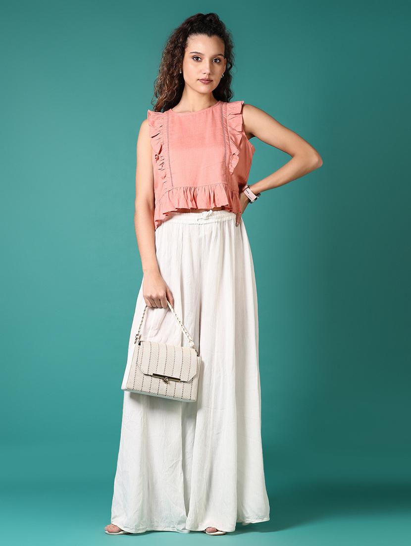 women solid sleeveless crop top - 21705630 - Standard Image - 4