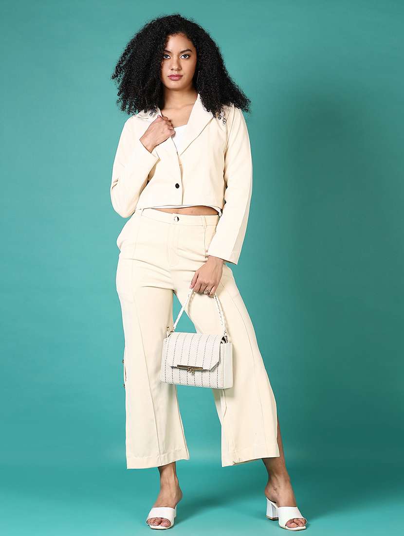 women mid rise solid wide leg trouser - 21705642 -  Standard Image - 4