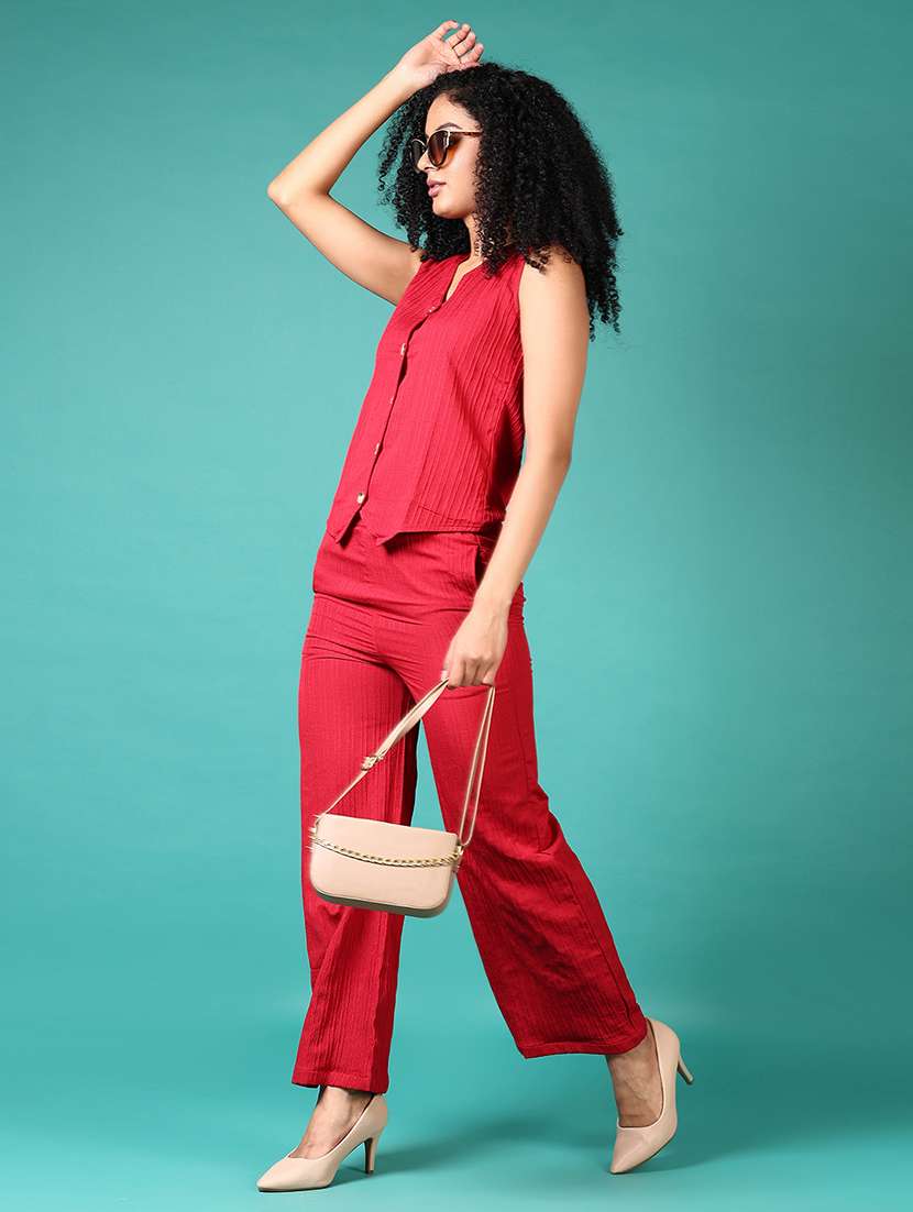 women mid rise solid wide leg trouser - 21705644 -  Standard Image - 4