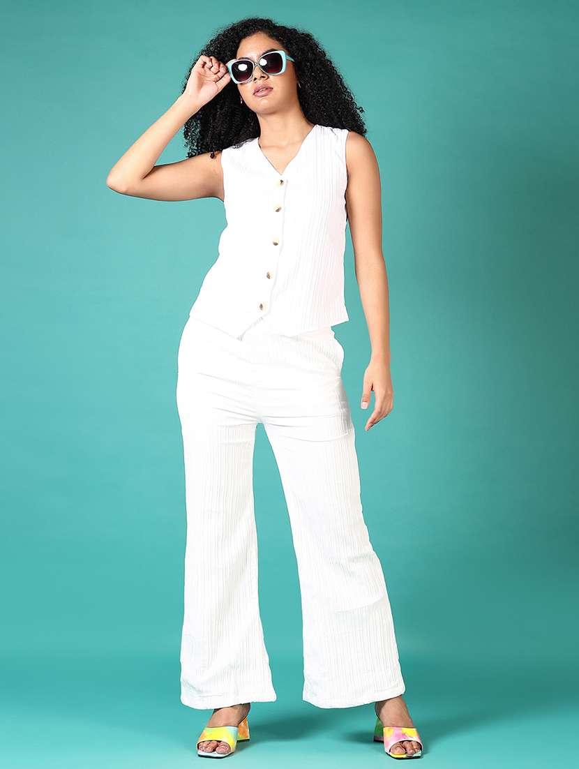 women mid rise solid wide leg trouser - 21705645 -  Standard Image - 4