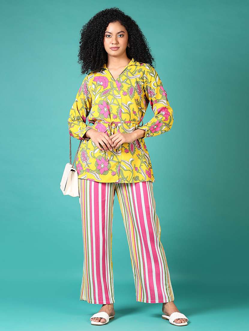 women printed top and trouser co-ord set - 21705650 -  Standard Image - 1