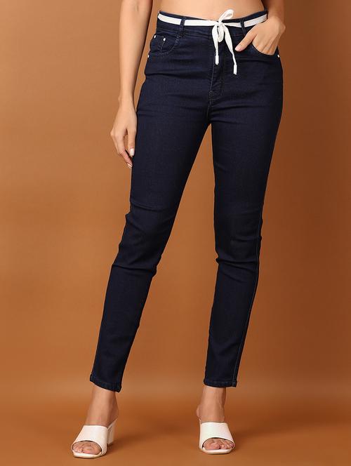 women solid high rise slim fit jean - 21705655 - Standard Image - 0