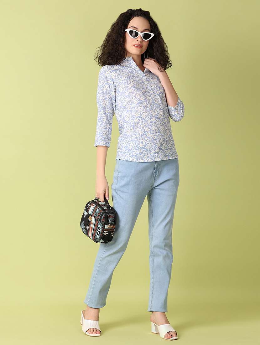 women printed three quarter sleeves regular top - 21705669 -  Standard Image - 4