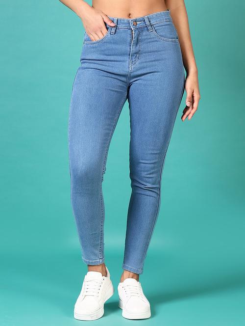 women solid high rise skinny fit jean - 21705693 - Standard Image - 0