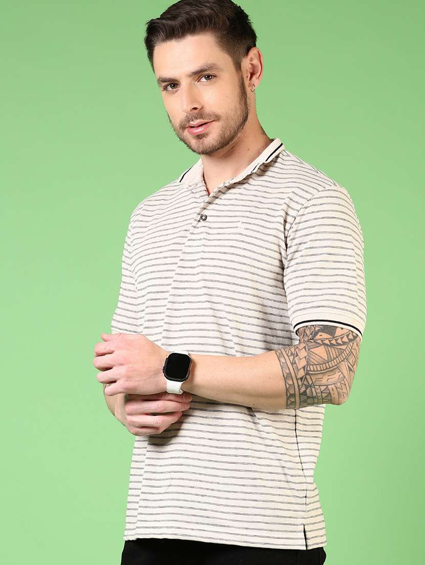 men short sleeves striped polo t-shirt - 21705726 -  Standard Image - 1