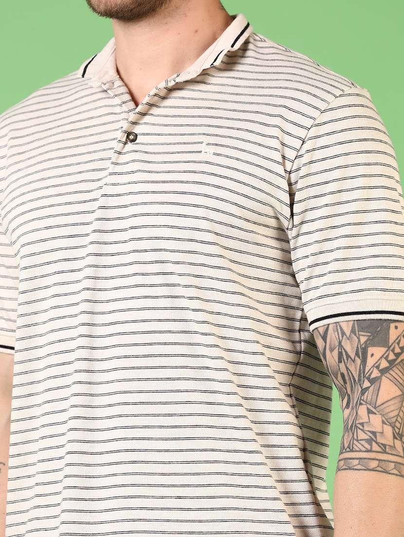 men short sleeves striped polo t-shirt - 21705726 -  Standard Image - 4