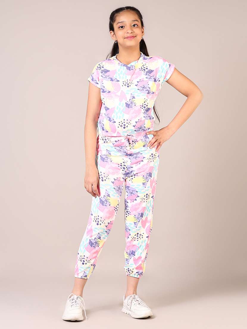 girls printed full length co-ords set