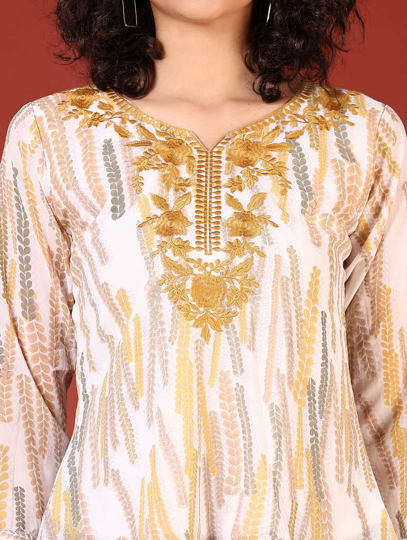 women printed round neck a-line top - 21705761 -  Standard Image - 4